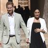 Britain's Prince Harry and Meghan, Duchess of Sussex, visit the Andalusian Gardens in Rabat, Morocco, Monday, Feb. 25, 2019. Princess Diana’s little boy, the devil-may-care red-haired prince with the charming smile is about to become a father. The arrival of the first child for Prince Harry and his wife Meghan will complete the transformation of Harry from troubled teen to family man, from source of concern to source of national pride.