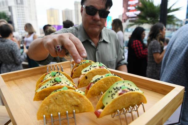 Tuna and avocado tacos are served as Vegas Uncork'd kicks off its 13th year with a ceremonial 