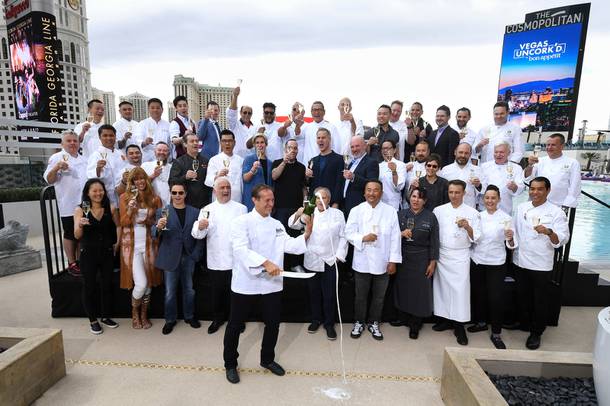 Chef Bruce Bromberg does the honors as Vegas Uncork'd kicks off its 13th year with a ceremonial 