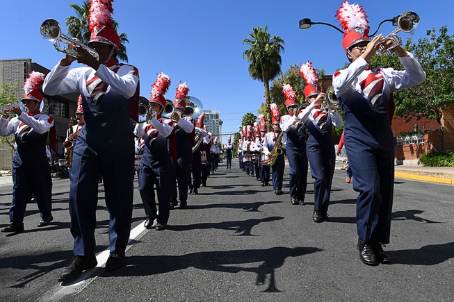 The Valley High School marching band performs during the Helldorado ...