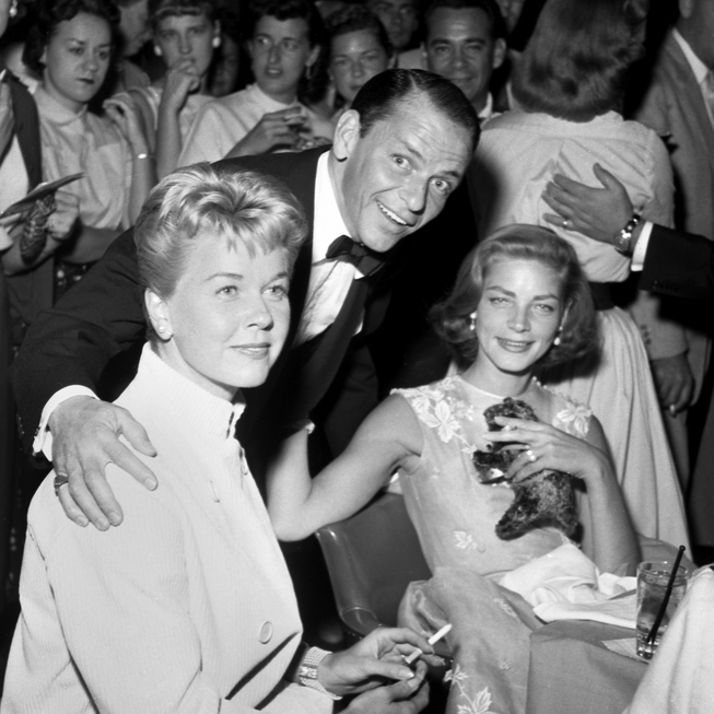 Entertainers Doris Day, from left, Frank Sinatra, and Lauren Bacall ...