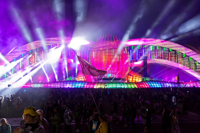Festival-goers arrive for night one of the Electric Daisy Carnival ...