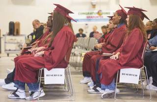 Inmates participate in a graduation ceremony at the Florence McClure Women's Correctional Center in North Las Vegas on Monday, May 20, 2019. Miranda Alam/Special to the