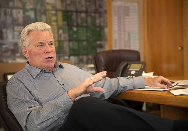 Mike Nolan, COO and general manager, talks about recent renovations at the El Cortez in downtown Las Vegas Wednesday, May 22, 2019.