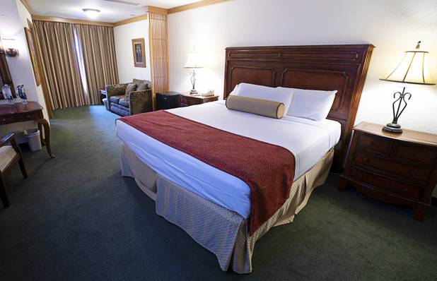 A standard tower room is shown before renovation at the El Cortez in downtown Las Vegas Wednesday, May 22, 2019.