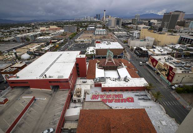 A view from the 15th floor of the  El Cortez in downtown Las Vegas Wednesday, May 22, 2019.