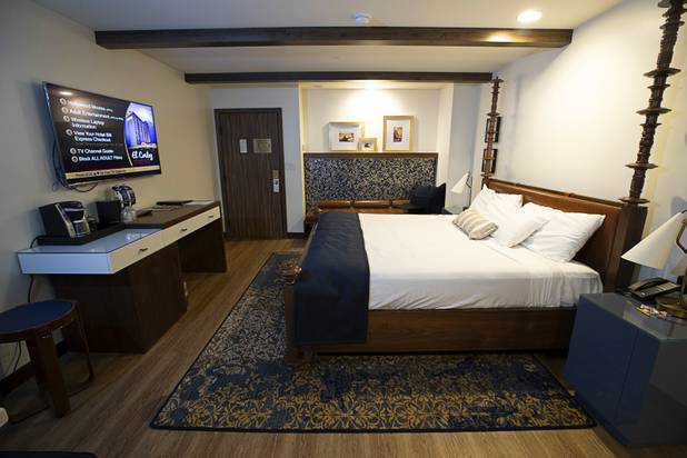 A view of a renovated tower room at the El Cortez in downtown Las Vegas Wednesday, May 22, 2019.