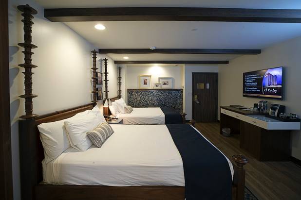 A view of a renovated tower room at the El Cortez in downtown Las Vegas Wednesday, May 22, 2019.