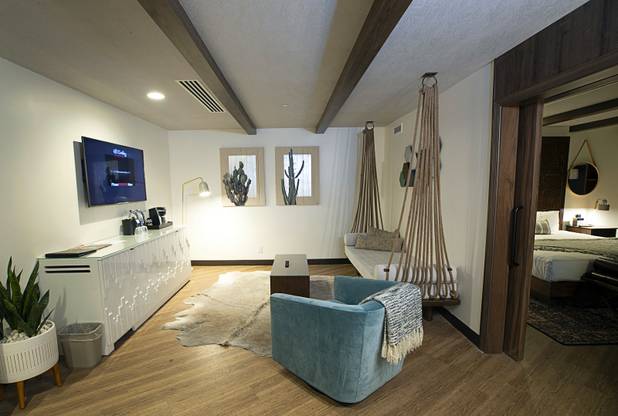 A view of a renovated Tower Premium Suite at the El Cortez in downtown Las Vegas Wednesday, May 22, 2019.