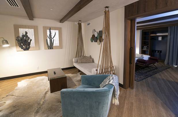 A view of a renovated Tower Premium Suite at the El Cortez in downtown Las Vegas Wednesday, May 22, 2019.