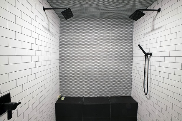 A shower is shown in a renovated Tower Premium Suite at the El Cortez in downtown Las Vegas Wednesday, May 22, 2019.