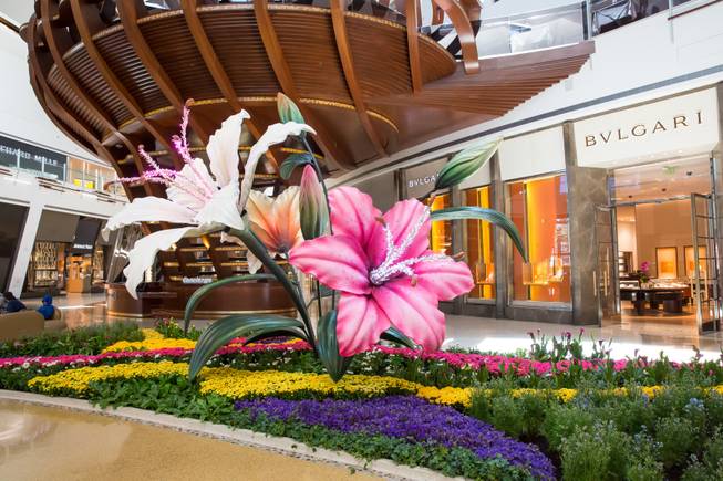 The "Art of Spring" floral display at The Shops at Crystals, Tuesday May 21, 2019.
