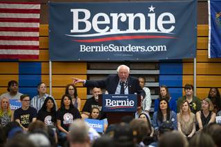 Democratic presidential candidate Bernie Sanders speaks during a rally at Martin Middle School Thursday, May 30, 2019.