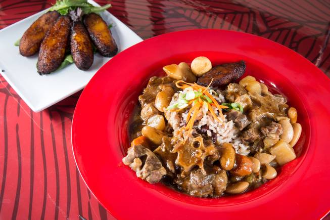 Oxtails with Rice and Peas, Plantains