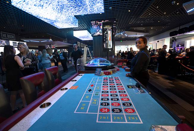 A roulette table is shown during the official opening of ...
