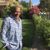 This photo provided by Didier J. Fabien shows O.J. Simpson in the garden of his Las Vegas area home on Monday, June 3, 2019.