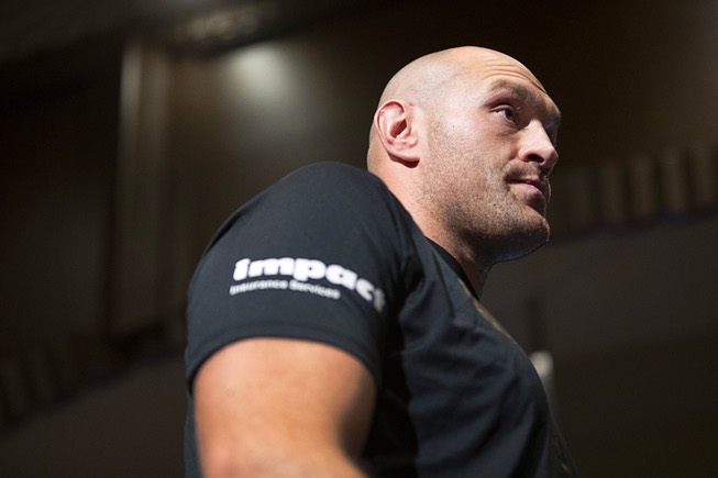 Heavyweight boxer Tyson Fury of England works out at the ...