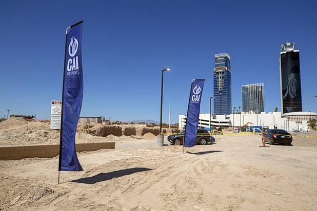 A view of vacant land during a CAI Investments groundbreaking ceremony for a new Delta Hotel by Marriott at the southwest corner of Flamingo Road and Valley View Boulevard Wednesday, June 26, 2019.