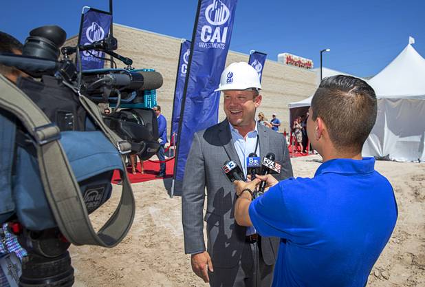 Christopher Beavor, CEO of CAI Investments, is interviewed during a groundbreaking ceremony for a new Delta Hotel by Marriott at the southwest corner of Flamingo Road and Valley View Boulevard Wednesday, June 26, 2019.