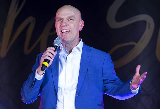 Paul Hobson, senior vice president and general manager of SLS Las Vegas, speaks during an event celebrating the return of the Sahara name to the SLS Las Vegas at the casino Thursday, June 27, 2019.