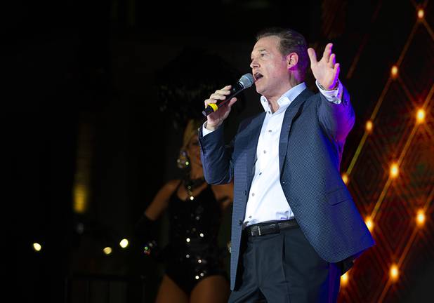Alex Meruelo, founder of the Meruelo Group and owner of SLS Las Vegas, speaks during an event celebrating the return of the Sahara name to the SLS Las Vegas at the casino Thursday, June 27, 2019.