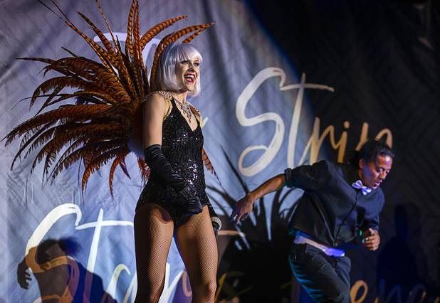 Dancers perform during an event celebrating the return of the Sahara name to the SLS Las Vegas at the casino Thursday, June 27, 2019.