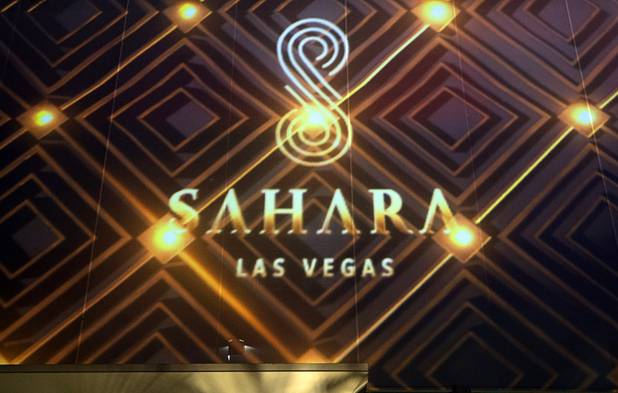 The Sahara Las Vegas logo is displayed during an event celebrating the return of the Sahara name to the SLS Las Vegas at the casino Thursday, June 27, 2019.