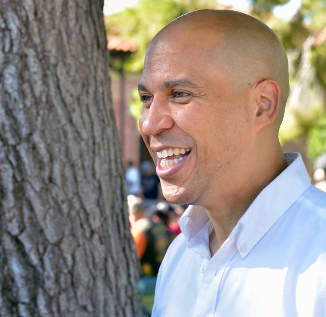 Democratic presidential candidate U.S. Sen. Cory Booker is shown during the 71st Annual Boulder City Damboree Celebration in Boulder City on Thursday, July 4, 2019.