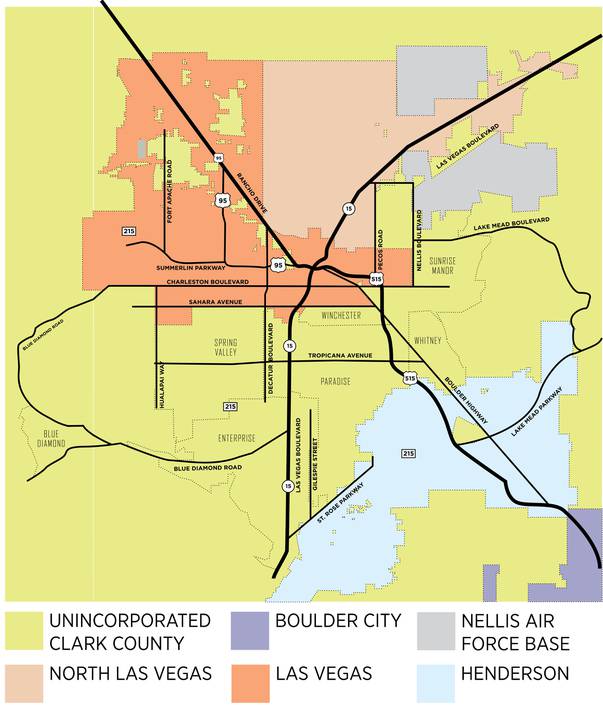 City Map Of Las Vegas Las Vegas vs. Clark County: There are differences between living 