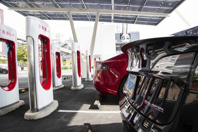 Tesla Supercharge Station at the LINQ High Roller