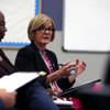 Rep. Susie Lee speaks during a roundtable discussion to highlight the importance of protecting Southern Nevada senior citizens from fraud and abuse, at the Henderson Multigenerational Center on Monday, July 29, 2019.