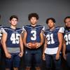 Members of the Foothill High School football team are pictured during the Las Vegas Sun's high school football media day at the Red Rock Resort on July 24, 2019. They include, from left, Koy Riggin, Jakob Petry, Colter Mckee, Micah Johnson and Elijaah Bryant.