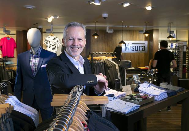 David Charles, president and COO of Marshall Retail Group, poses in Misura, a menswear retail store inside the Appian Way Shops at Caesars Palace, Wednesday, Sept. 4, 2019.