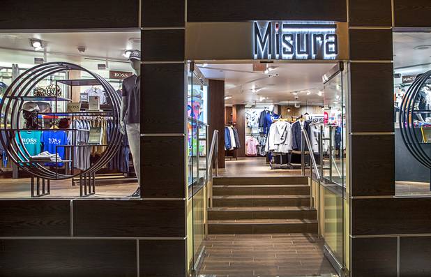 An exterior view of Misura, a menswear retail store inside the Appian Way Shops at Caesars Palace, Wednesday, Sept. 4, 2019.