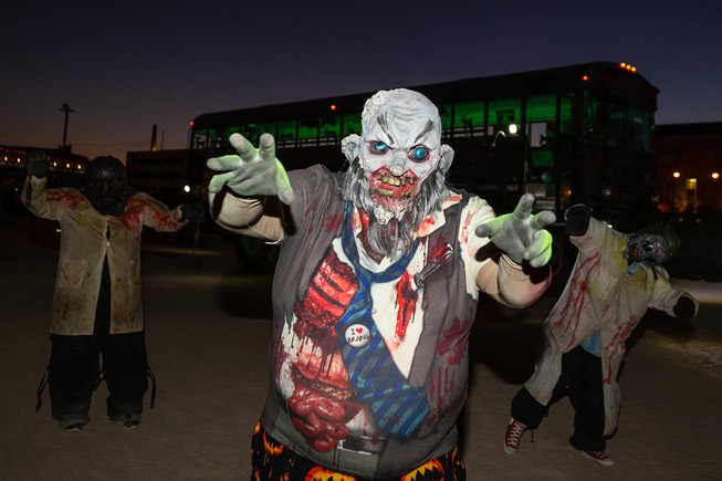 Zombies attack the cameraman at Zombie Rampage, an attraction where ...