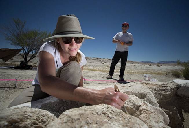 Becky Humphrey, a student paleontologist with UNLV