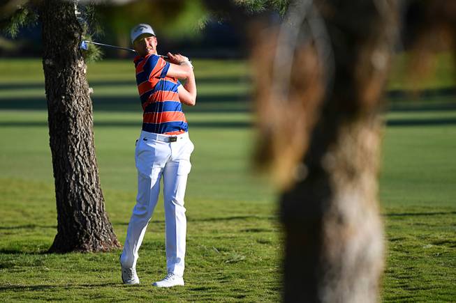 Daniel Berger hits out of the rough during the PGA Shriners Hospitals for Children Open Friday, October 4, 2019, at TPC Summerlin.