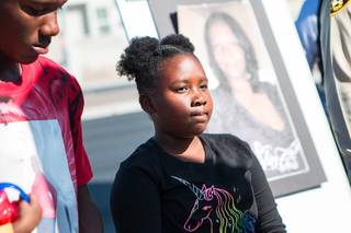 Am'Unique looks on Oct. 14, 2019, as Metro Police speak about the death of her grandmother, Jacqueline Dillon, who was killed by a hit-and-run driver on April 3. 