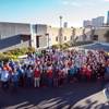 Staff members at Martin-Harris Construction gather for a photo outside the company’s Las Vegas headquarters. 
