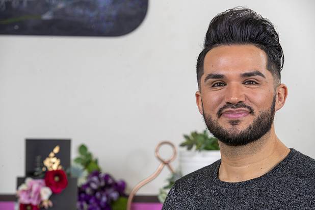 Owner Ricardo Gudino poses at Caked Las Vegas, 7175 W. Lake Mead Blvd., Tuesday, Oct. 29, 2019. Originally The Cupcakery, Gudino changed the name of the bakery to promote his custom-made cakes, including wedding cakes.