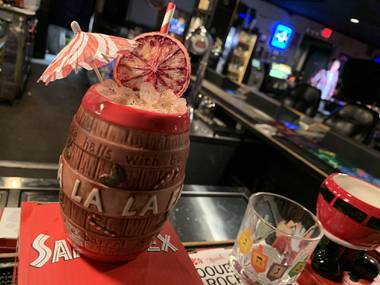 The Christmas Carol Barrel is just one of several holiday cocktails at Miracle at the Sand Dollar Lounge.