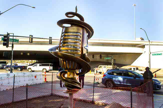 A 15-foot-tall, spiraling public art sculpture called 
