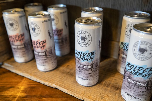 Bolder Energy drinks are displayed at the Boulder City Company Store in Boulder City Wednesday, Nov. 27, 2019. 