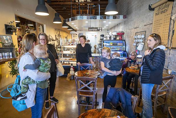 Patrons chat in Peet's Coffee, adjoining the Boulder City Company Store, in Boulder City Wednesday, Nov. 27, 2019. 
