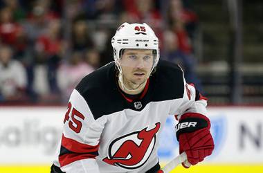 New Jersey Devils defenseman Sami Vatanen skates against the Carolina Hurricanes during a game in Raleigh, N.C., Saturday, Nov. 2, 2019. New Jersey won 5-3. 