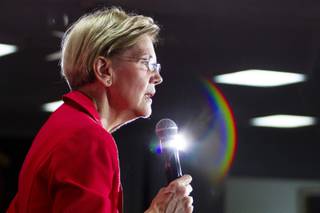 Democratic presidential candidate Senator Elizabeth Warren speaks during a town hall meeting at the Culinary Workers Union Local 226 hosted by UNITE HERE, Monday, Dec. 9, 2019. 
