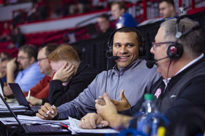 Curtis Terry, UNLV Rebels' radio analyst, covers a UNLV vs ...