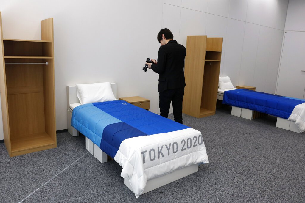 An Olympic First Cardboard beds for Tokyo Athletes Village Las Vegas