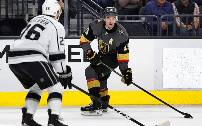 Vegas Golden Knights right wing Reilly Smith (19) skates against ...