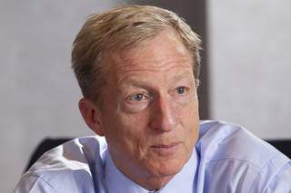 Presidential Candidate Tom Steyer sits down with the Las Vegas Sun at their offices in Henderson for an editorial board meeting Thursday, Jan. 16, 2020.